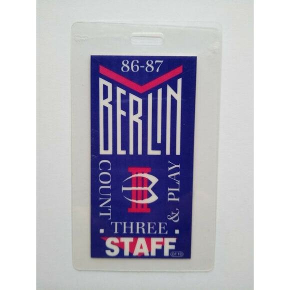 Berlin Count Three & Play Backstage Pass 1986 New Wave Synth-Pop Gift Terri Nunn - Picture 2 of 4